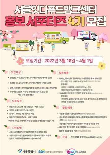 홍보 서포터즈 4기 모집 안내 포스터