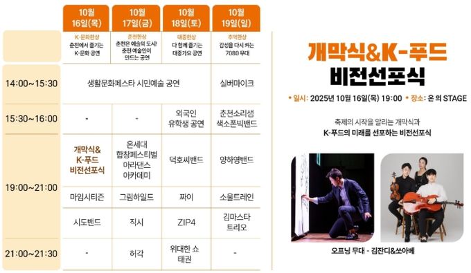 공지천 일원에서 막국수닭갈비축제 개최